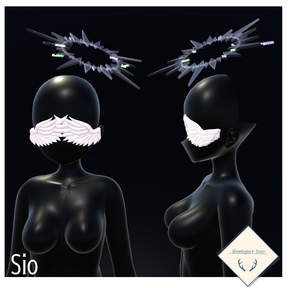 [VRChat] Feather Eye Mask(ヘイロー付) (3Avatart対応/MA可)【3Dモデル】 缩略图 3