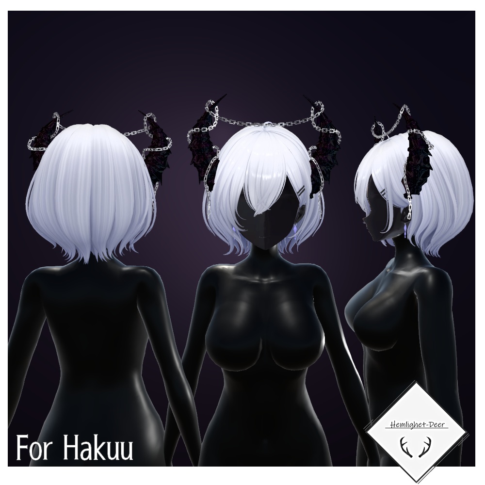 [VRChat] ノーブルサキュバスの角(対応: 4アバター)【3Dモデル】 缩略图 6