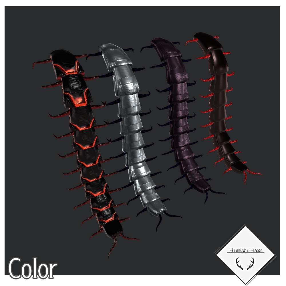 [VRChat] Centipede Tail  (対応: 5アバター)【3Dモデル】 缩略图 2