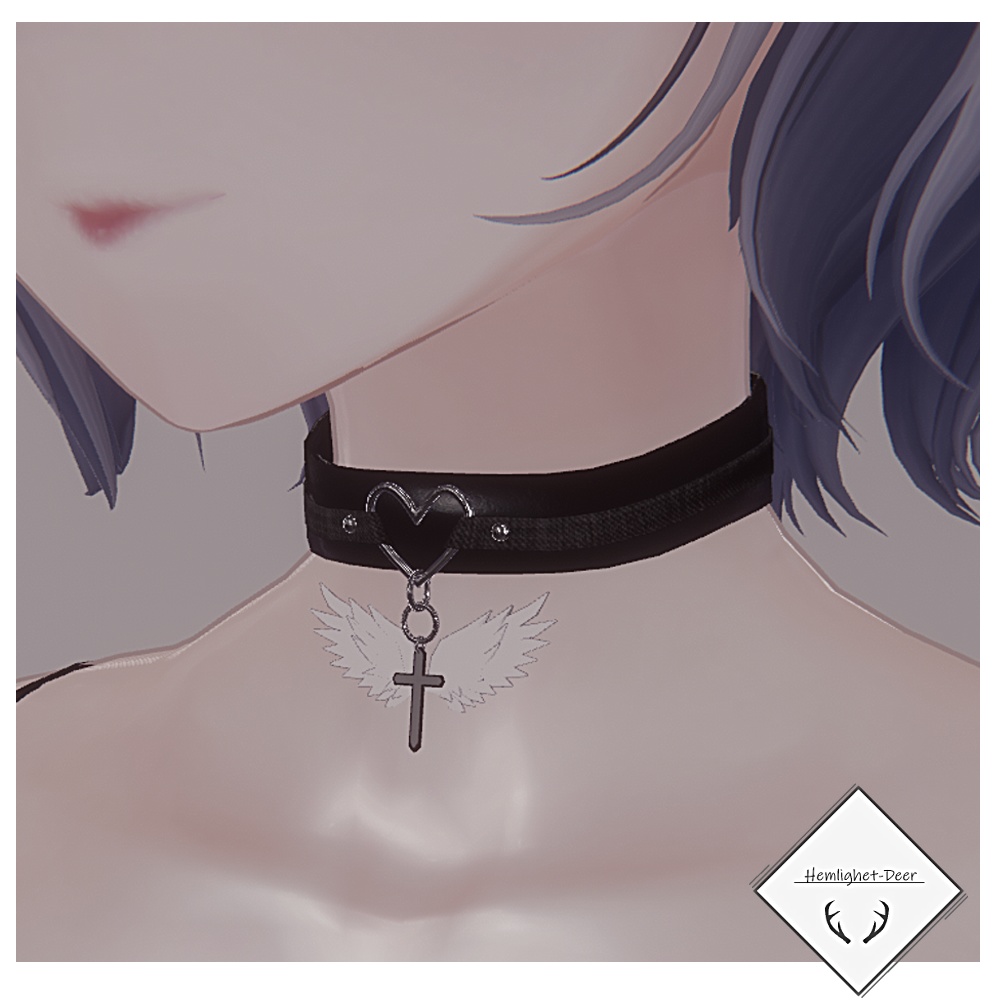 [VRChat] Änglavingar Choker (対応: 4アバター)【3Dモデル】 缩略图 2