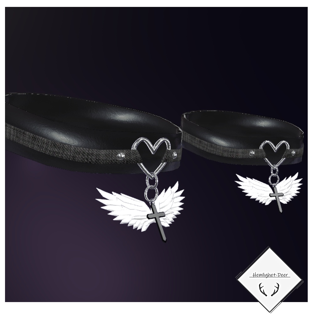 [VRChat] Änglavingar Choker (対応: 4アバター)【3Dモデル】 缩略图 3