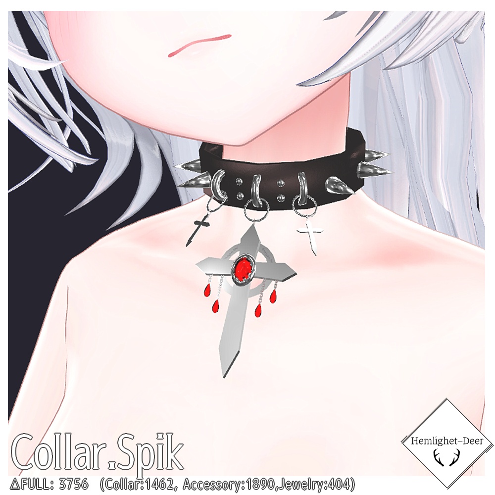 [VRChat] Collar Spik(Choker) 【3Dモデル】