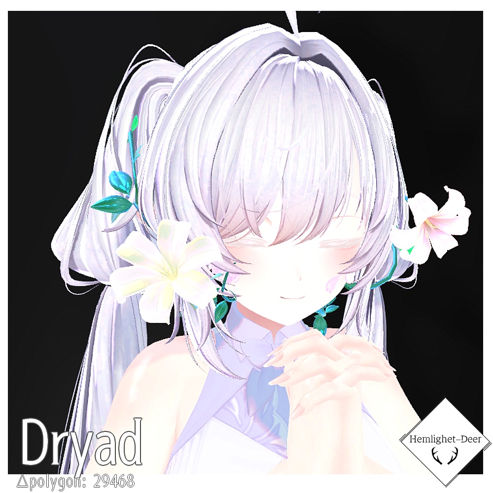 [VRChat] Dryad  (4色/HEAD Accessory)【3Dモデル】 缩略图 2