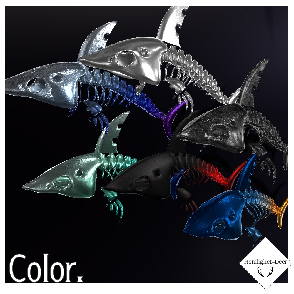 [VRChat] Cetaceans (6色/2種 Accessory)【3Dモデル】 缩略图 5