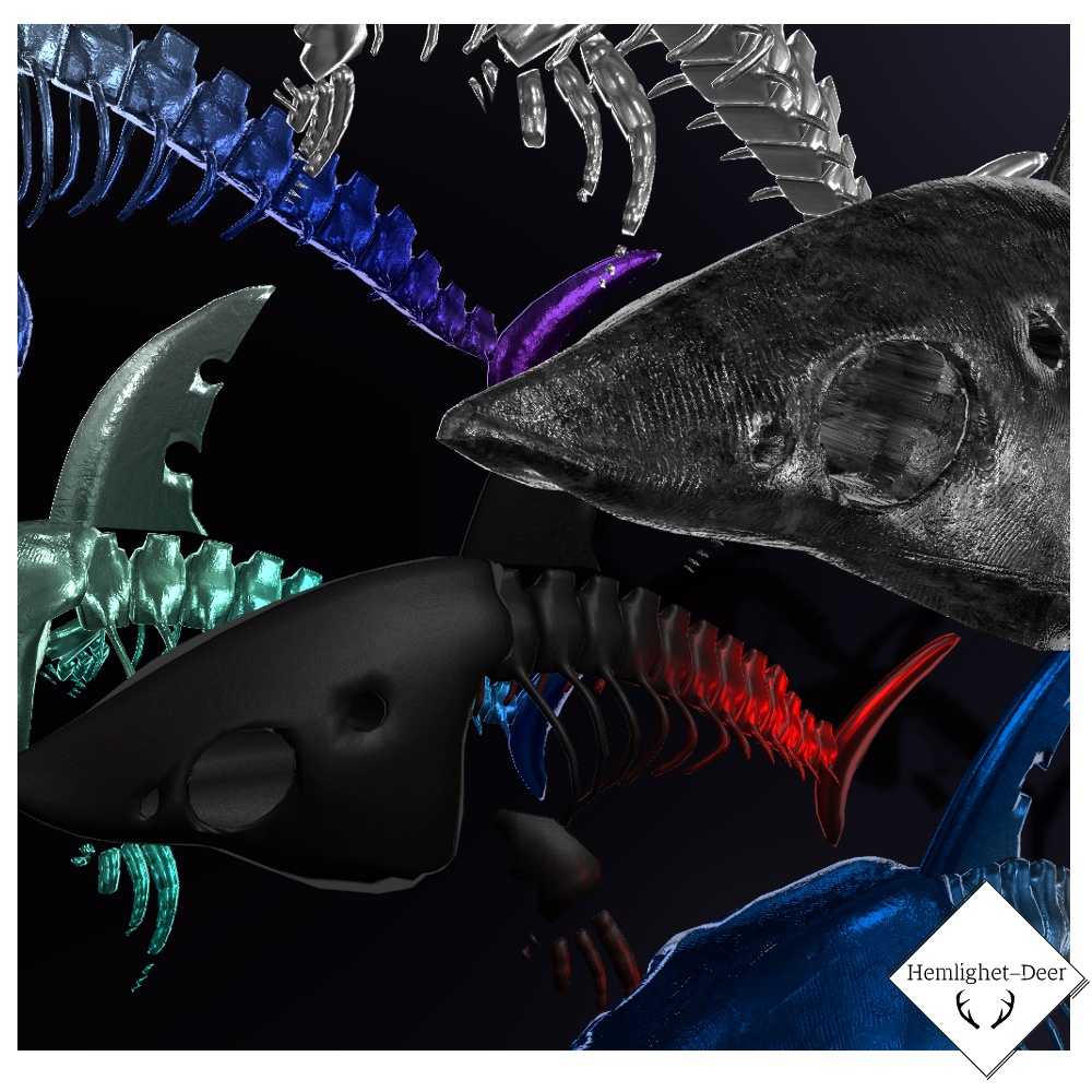 [VRChat] Cetaceans (6色/2種 Accessory)【3Dモデル】 缩略图 2