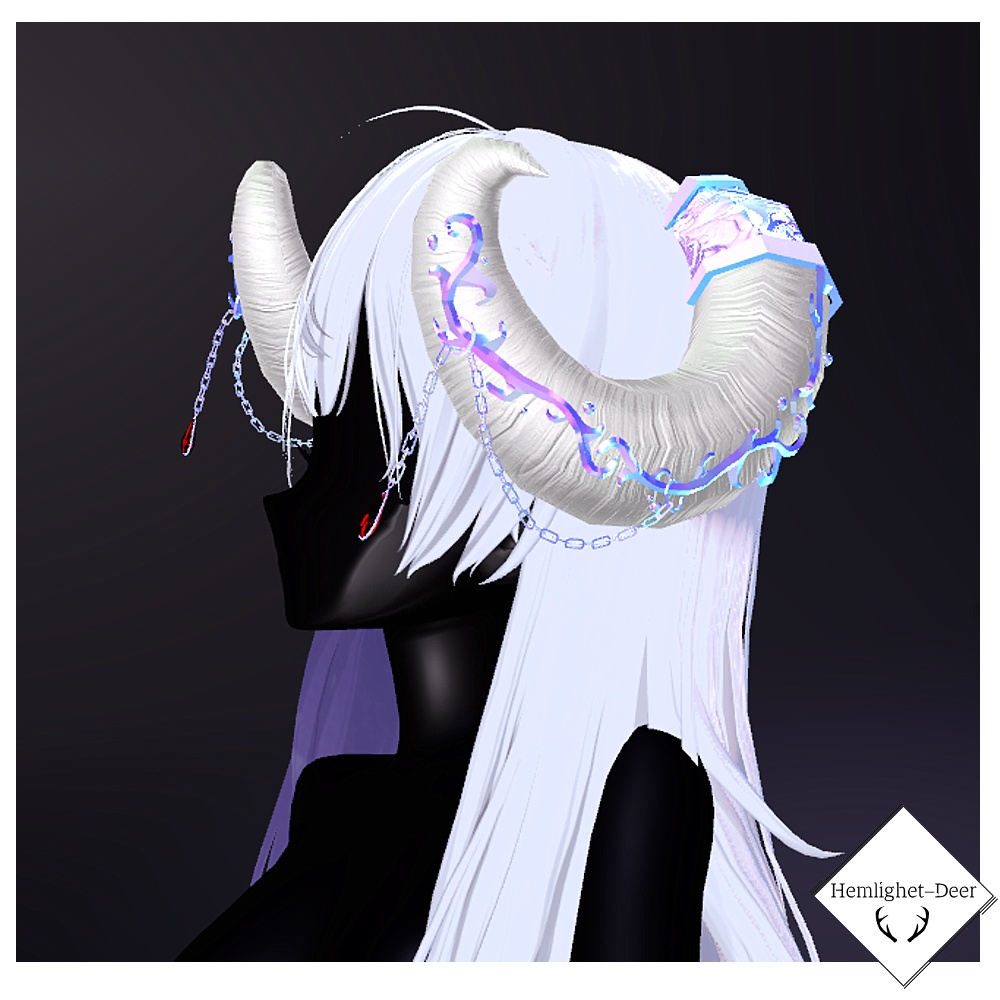 [VRChat]忘却の角 (6色/HEAD Accessory)【3Dモデル】 缩略图 3
