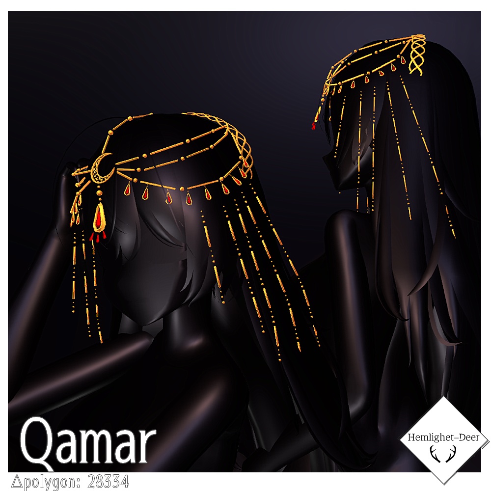 [VRChat] Qamar (HEAD Accessory)【3Dモデル】