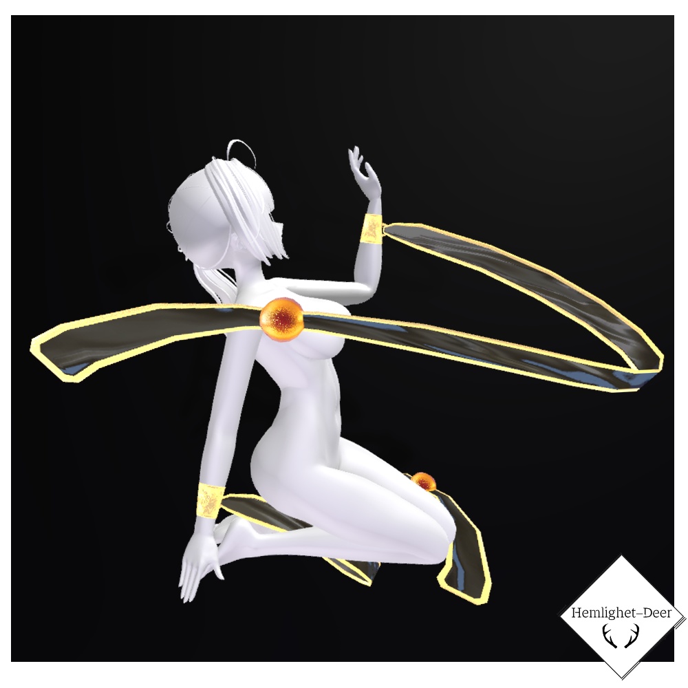 [VRChat] 舞 (Shape付/手首装飾品アセット)【3Dモデル】 缩略图 2