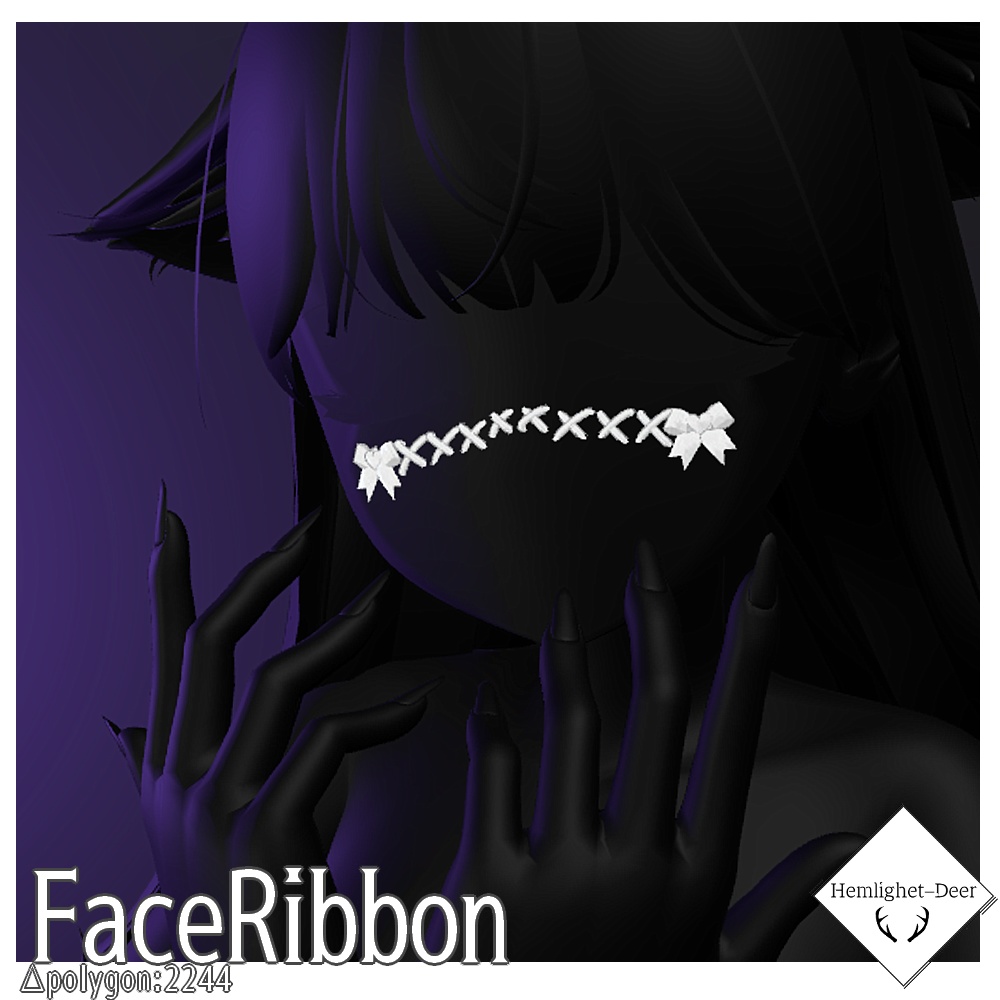 [VRChat]Halloween.FaceRibbon(Shapekey付/対応:10Avatar)【3Dモデル】 缩略图 6