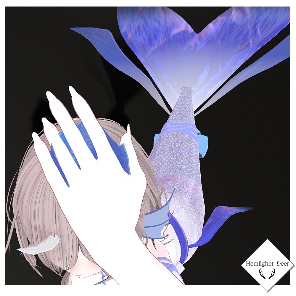 [VRChat] Havfrue (水かき/手の膜) (アバタ:3対応) 【3Dモデル】 缩略图 7