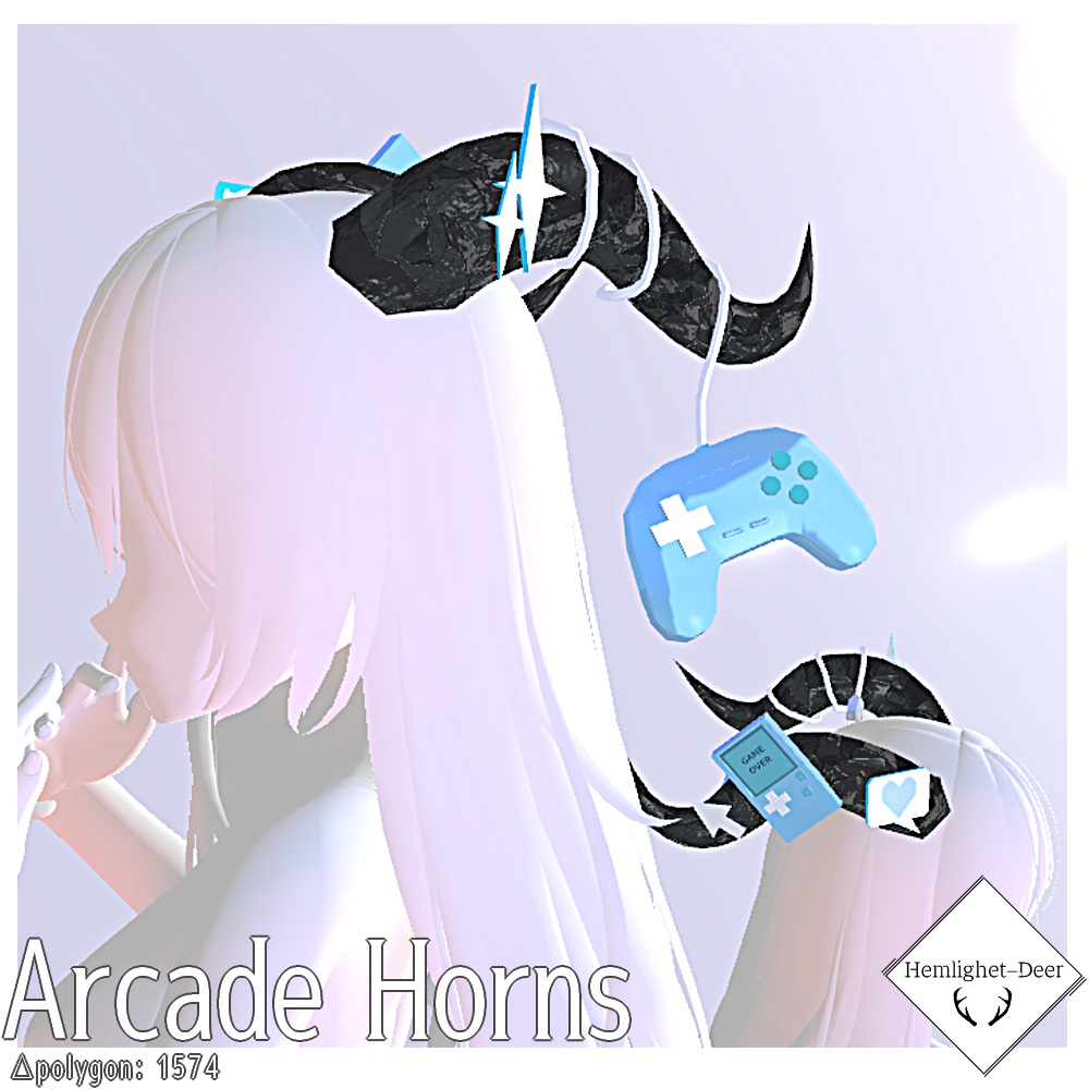※sale※[VRChat] ArcadeHorns(6色)【3Dモデル】