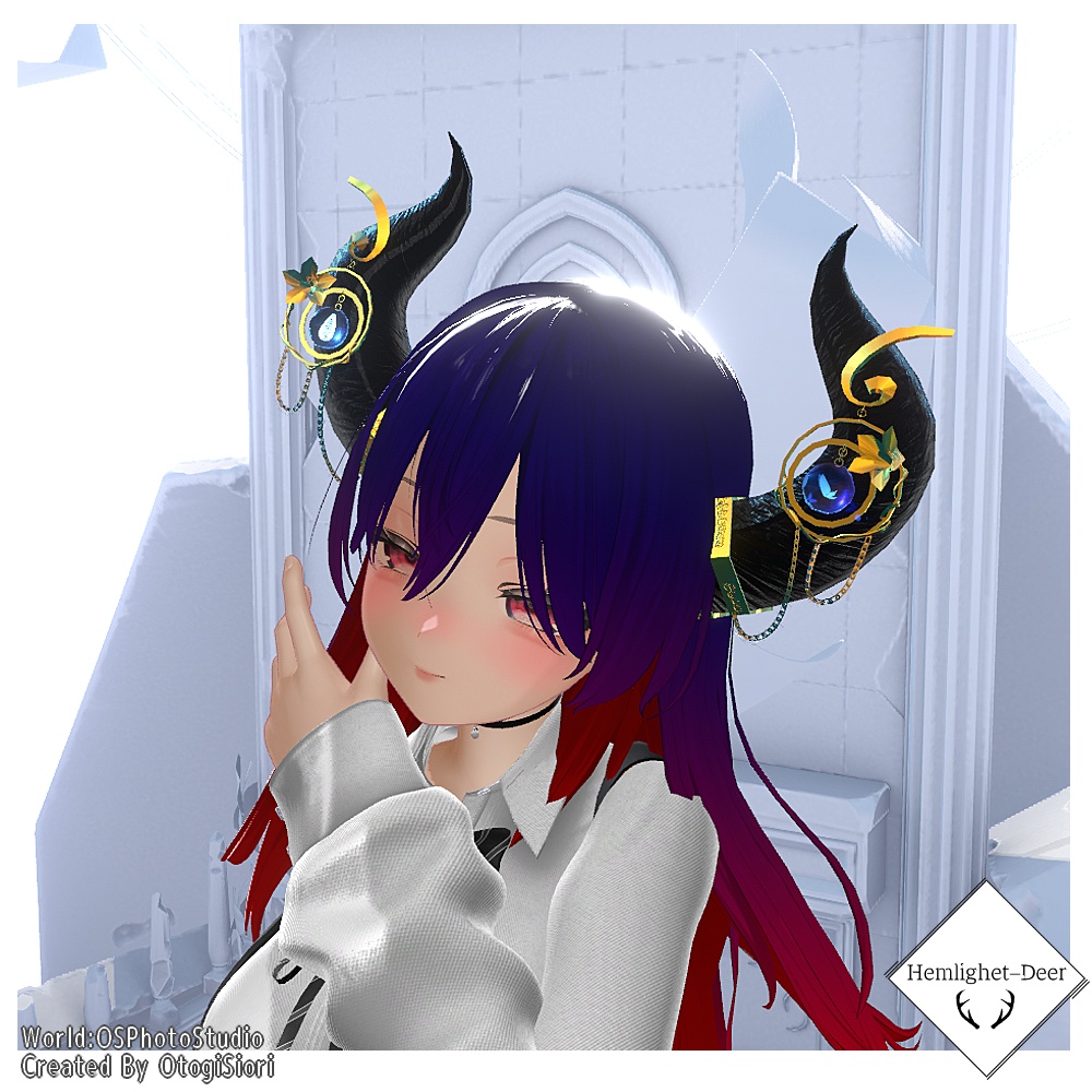[VRChat]  月下の妖精角 【3Dモデル】 缩略图 2