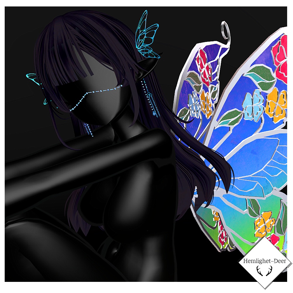 [VRChat] 妖精の装飾品(Face Accessory/調整用Shapekey付/Animation+PB設定済)【3Dモデル】 缩略图 2