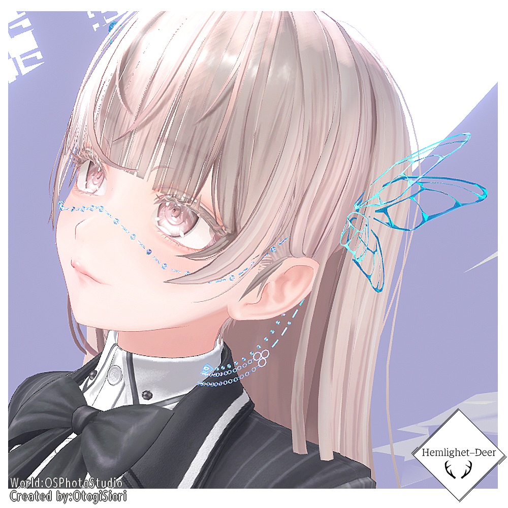 [VRChat] 妖精の装飾品(Face Accessory/調整用Shapekey付/Animation+PB設定済)【3Dモデル】 缩略图 3