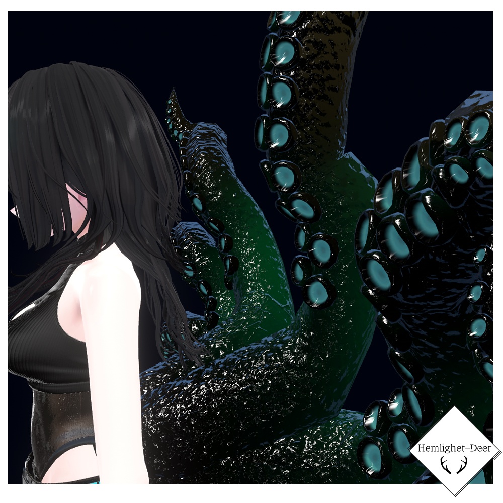 [VRChat] 蛸 (2種/Animation+PB設定済/一部調整用Shapekey付)【3Dモデル】 缩略图 2