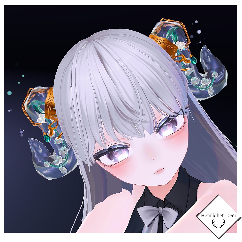[VRChat] Horn .glass.鈴蘭 (ツノ/Head Accessory)【3Dモデル】 缩略图 3