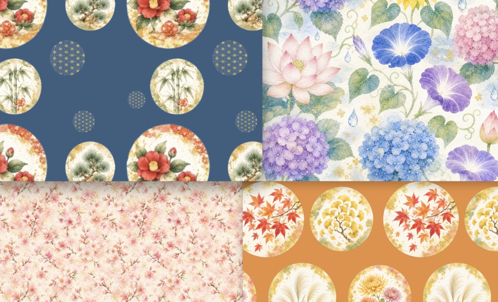 四季のデザインペーパー four season design paper
