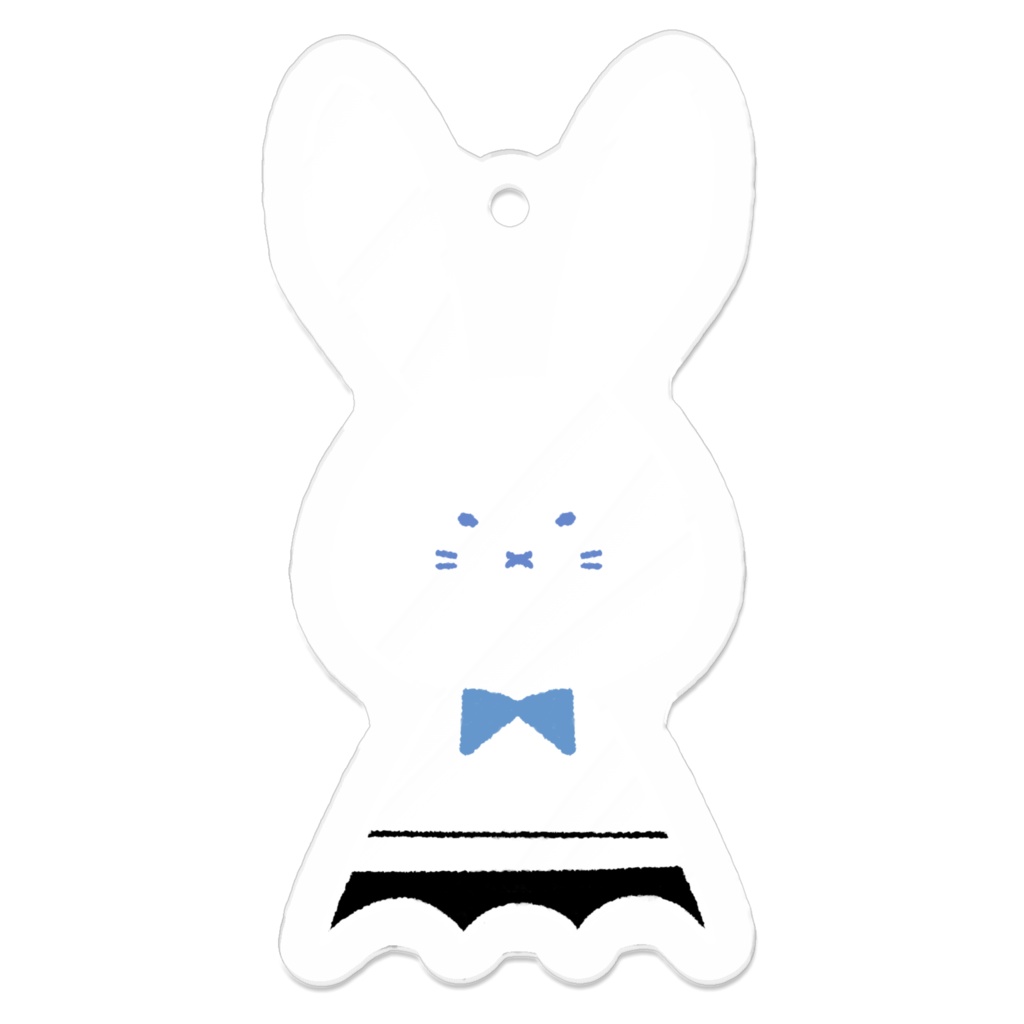 【アクリルキーホルダー】ものくろうさぎ