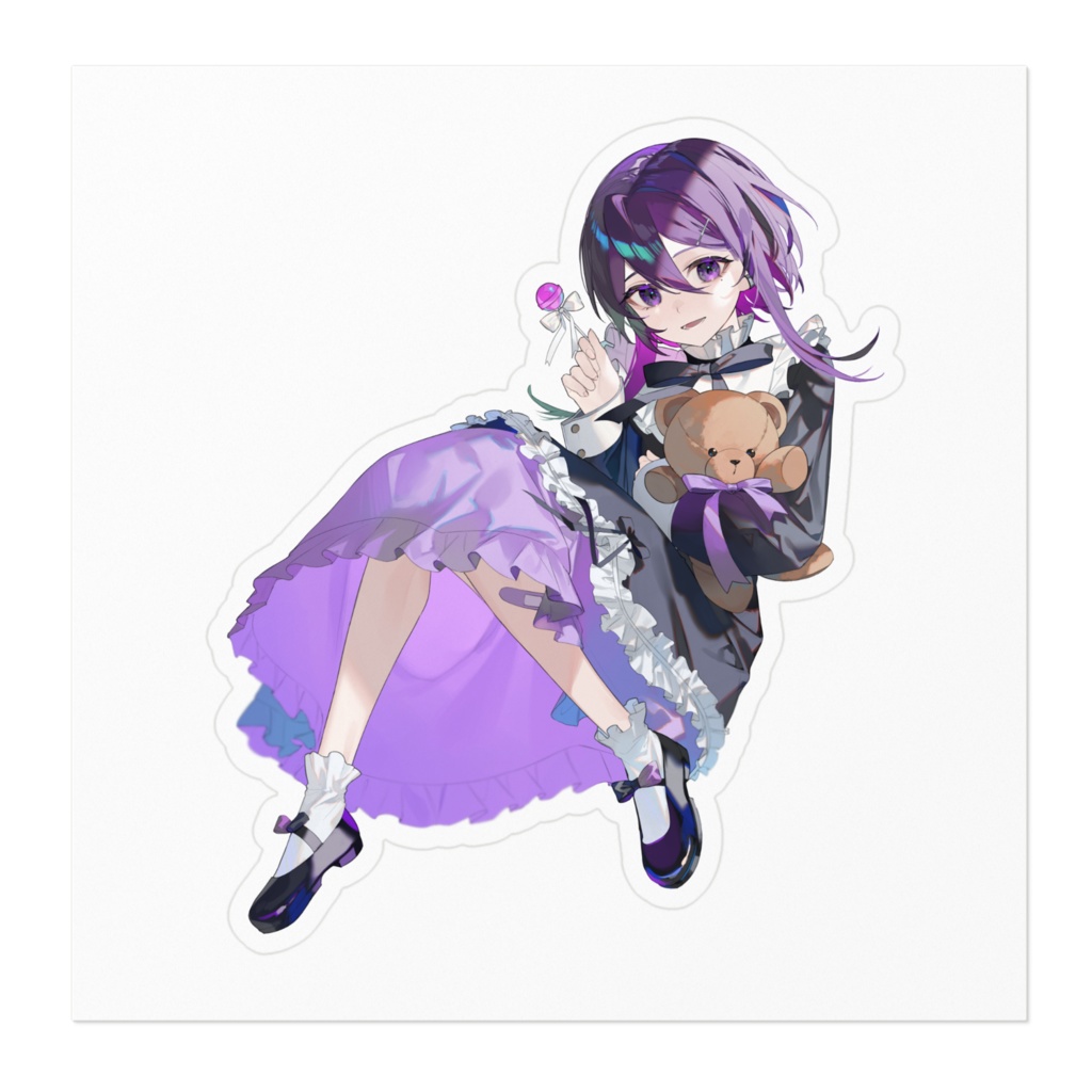 進藤あすか誕生日記念「笑顔差分」 ステッカー(シール縁が白色ver)