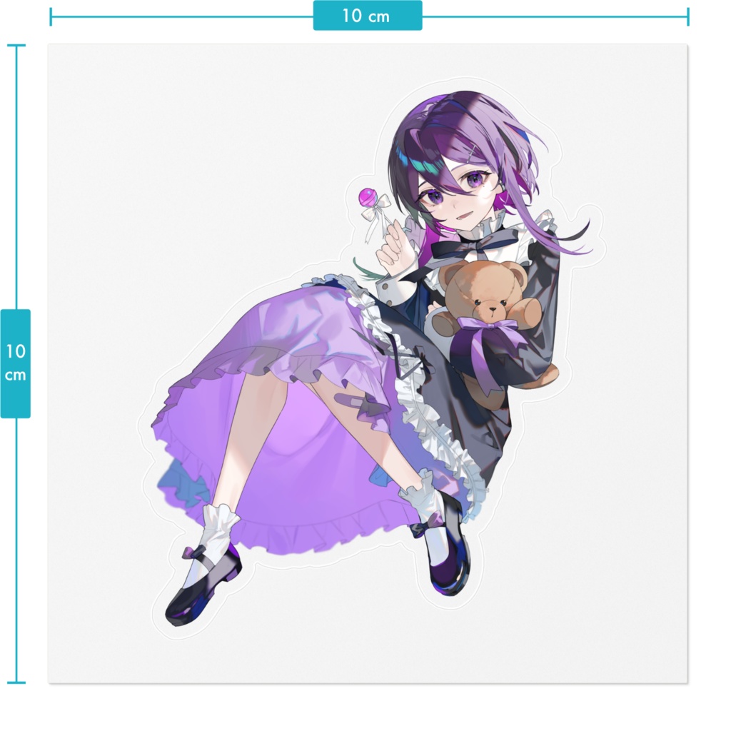 進藤あすか誕生日記念「笑顔差分」 ステッカー(シール縁がクリアver)