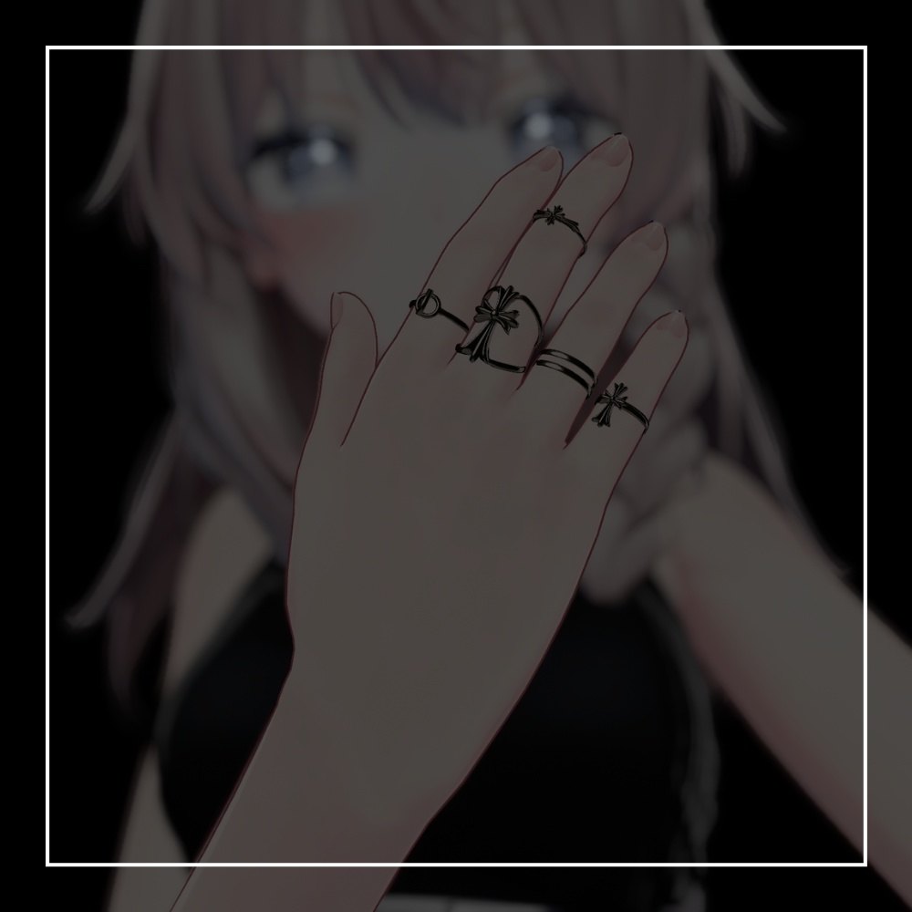【VRChat想定】Gothic Cross Ring (5種類|4色)