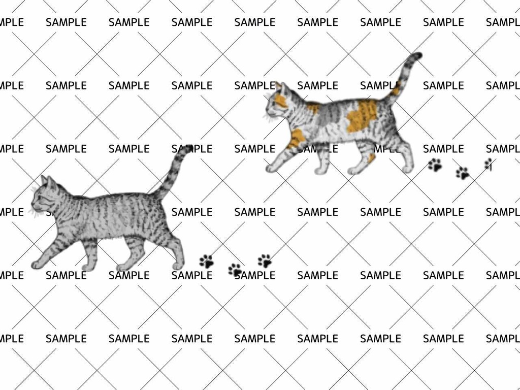 歩いてる猫　2色デカール