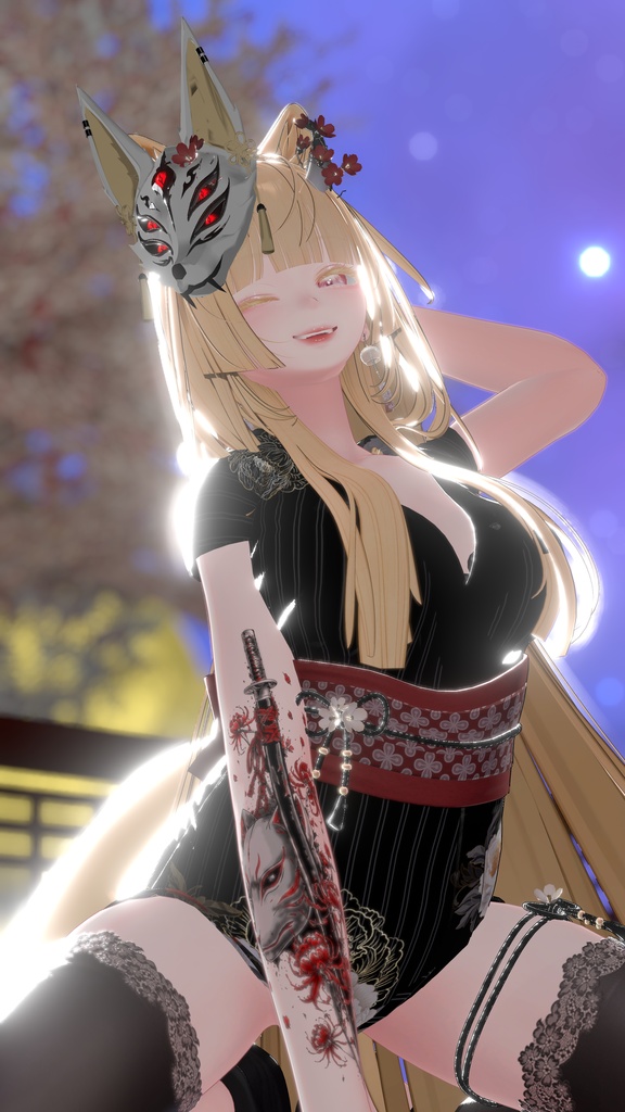 彼岸花と刀