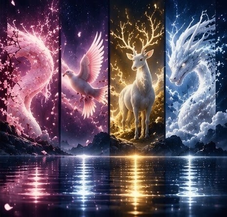 【高画質スマホ壁紙・画像素材】四季蛇神シリーズパック- The Four Sublime Serpents -