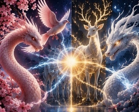 【高画質スマホ壁紙・画像素材】四季蛇神シリーズパック- The Four Sublime Serpents -