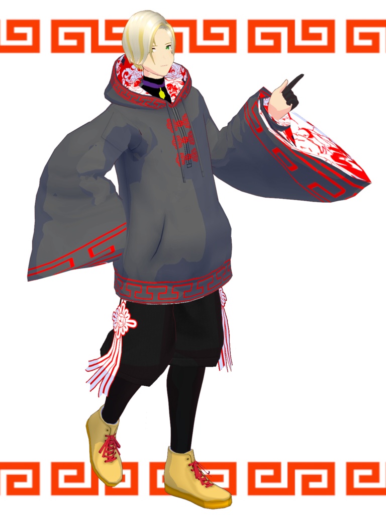 【Vroid正式版】チャイナパーカーカラバリ7種