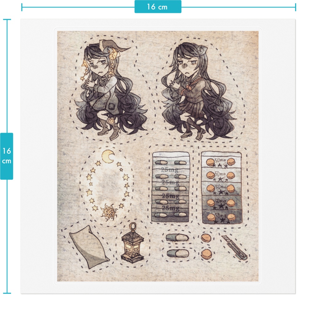 不眠の黒羊with真宵アンティーク風ステッカー