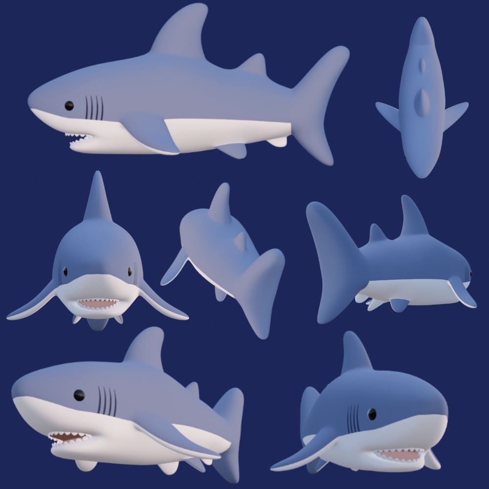 サメのぬいぐるみ【3D素材】