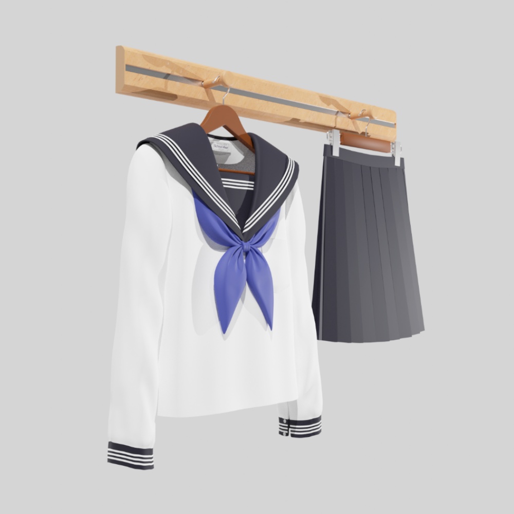 セーラー服【3D素材】