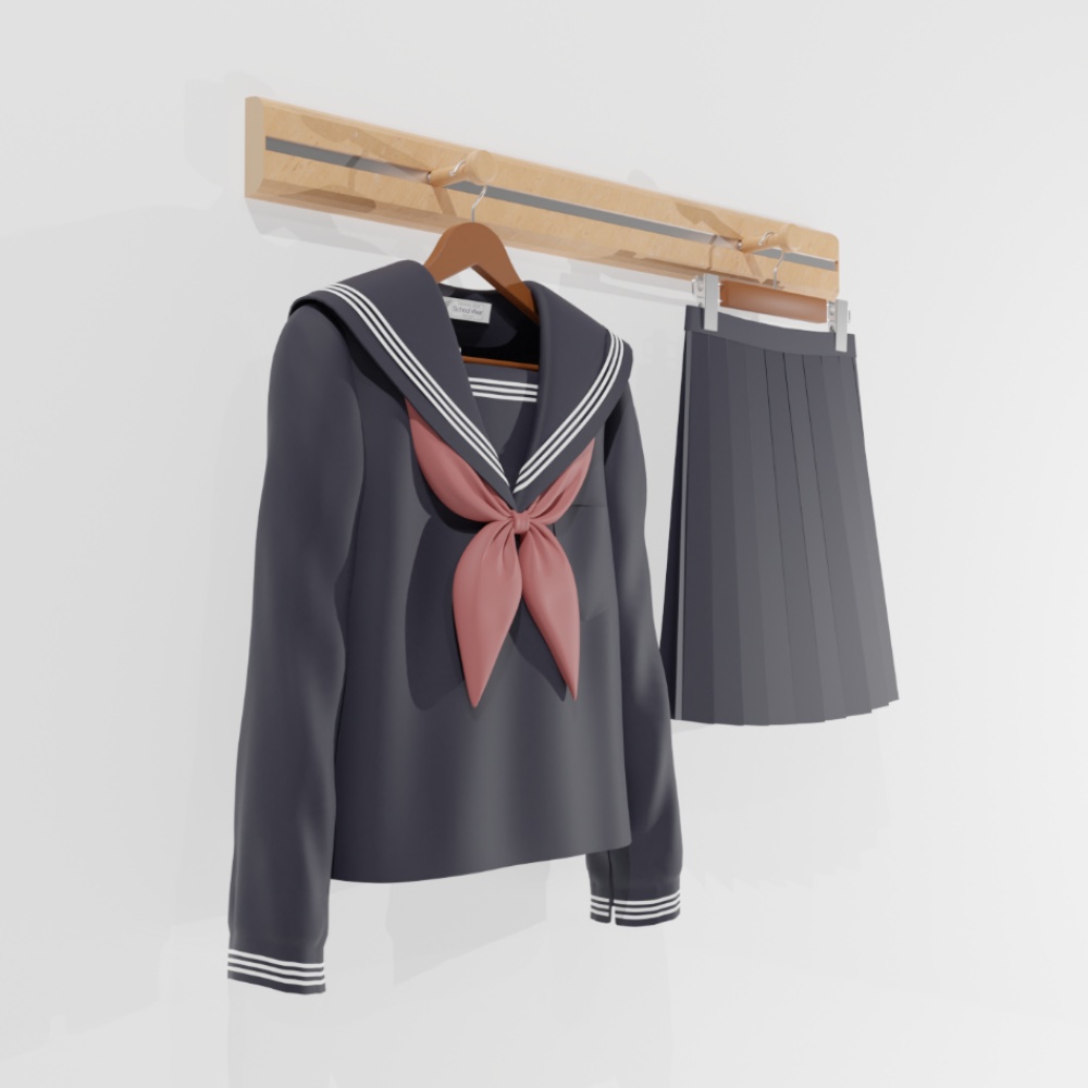 セーラー服【3D素材】