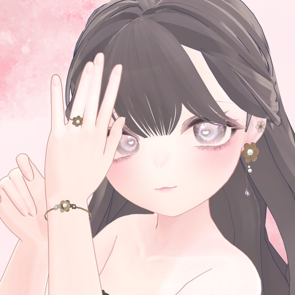 お花のアクセサリー10点セット【3Dモデル】