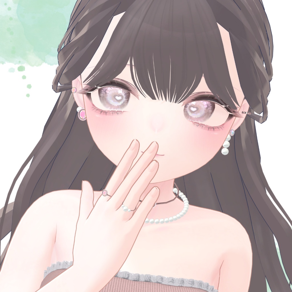 パール・ダイヤモンドのアクセサリー15点セット【3Dモデル】