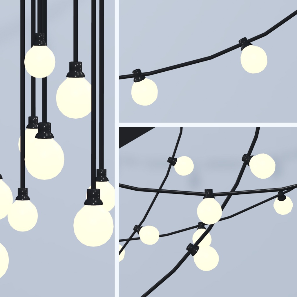 ガーランドライト3点セット【3Dモデル】Garland Light Series