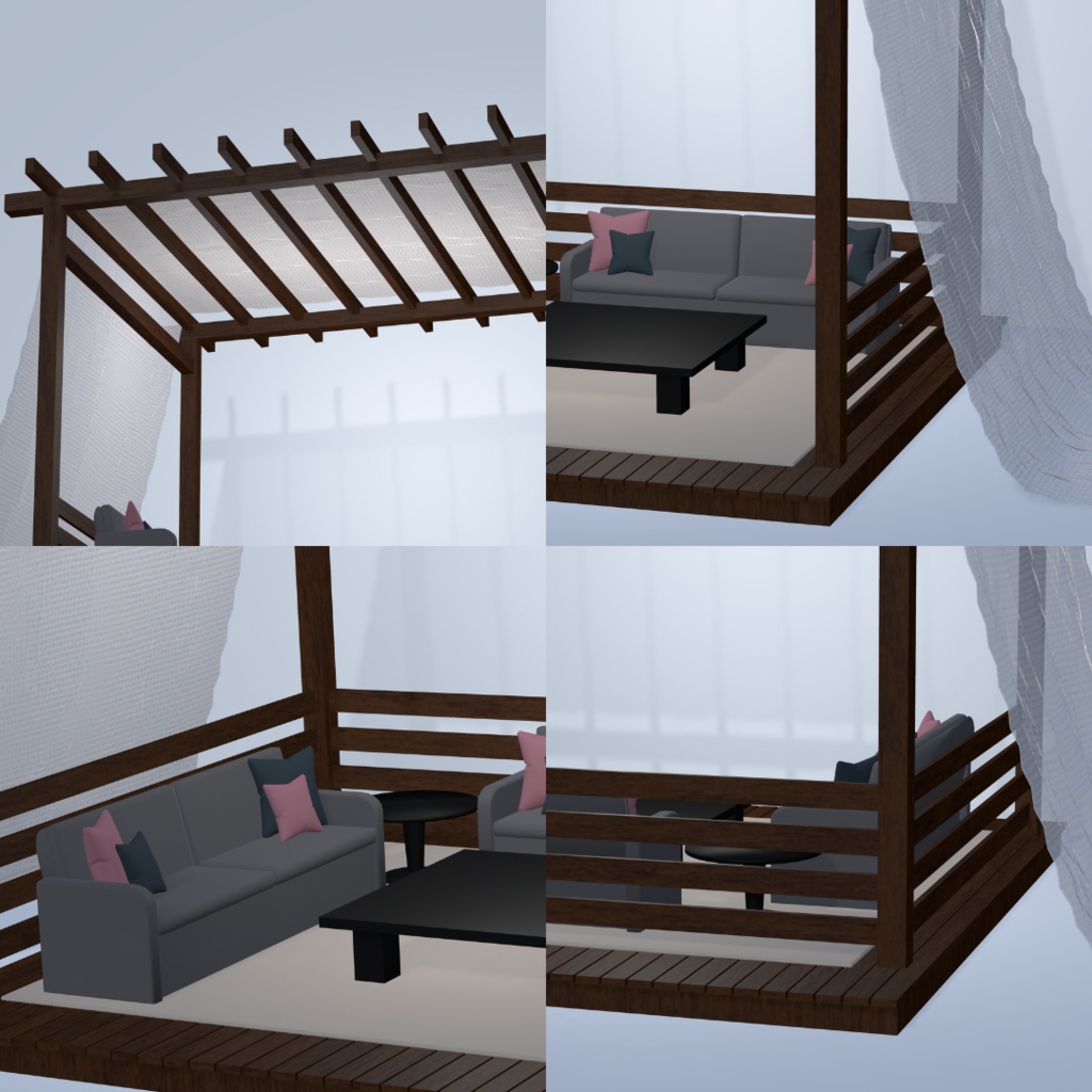 ガーデンテラスセット【3Dモデル】