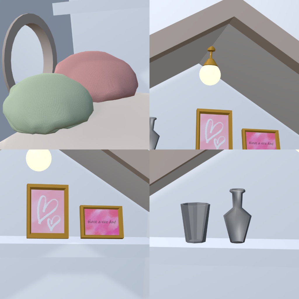 ペットハウスセット(3スタイル)【3Dモデル】Pet House Set – 3 Styles