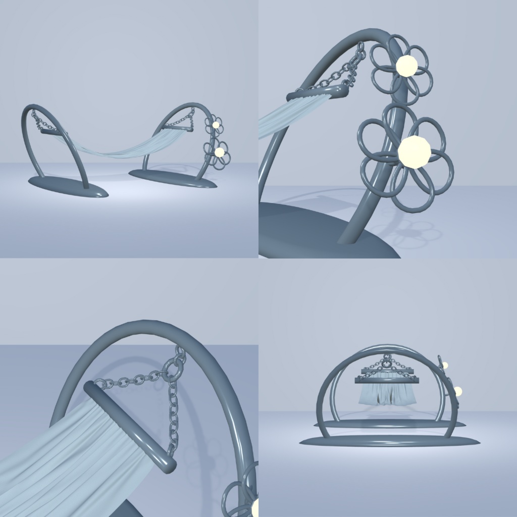 ハンモック2点セット(5色)【3Dモデル】