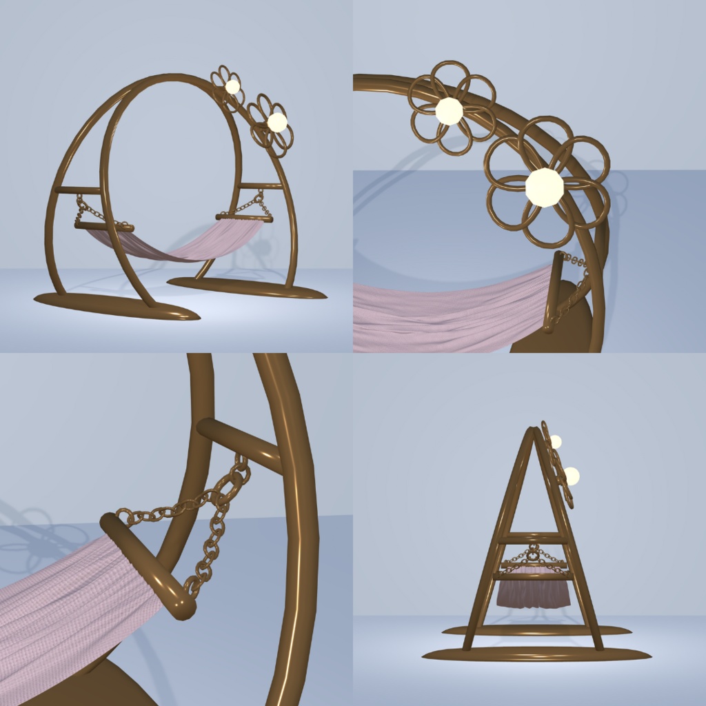 ハンモック2点セット(5色)【3Dモデル】