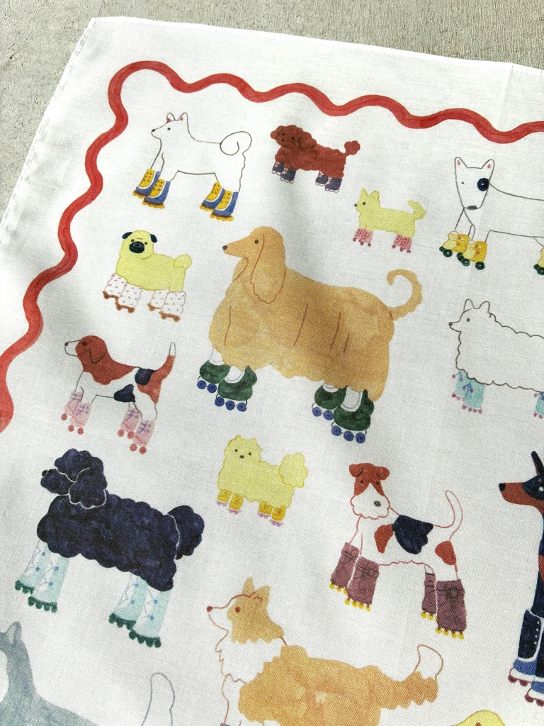 ローラースケート犬ハンカチ