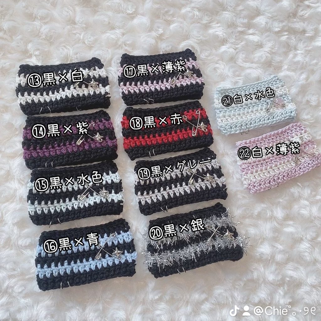 【ピンク黒ハート】にじぱぺっと ぬい帽子 ぬい服 ネコ耳 ニット帽 10cmぬい