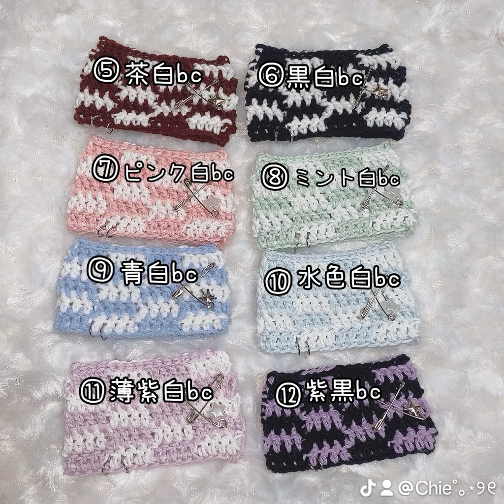 【水色黒ハート】にじぱぺっと ぬい帽子 ぬい服 ネコ耳 ニット帽 10cmぬい