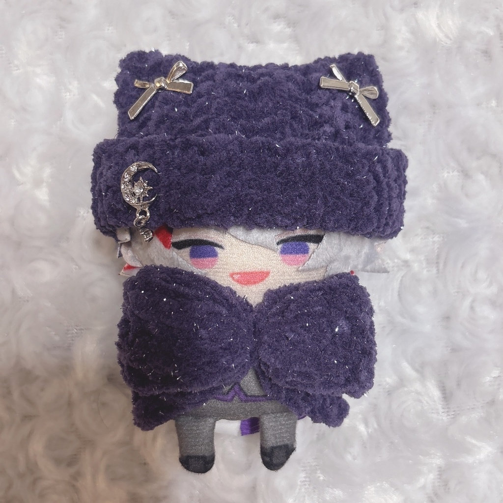 【紺セット】にじぱぺっと ぬい帽子 ぬい服 ネコ耳 ニット帽 10cmぬい