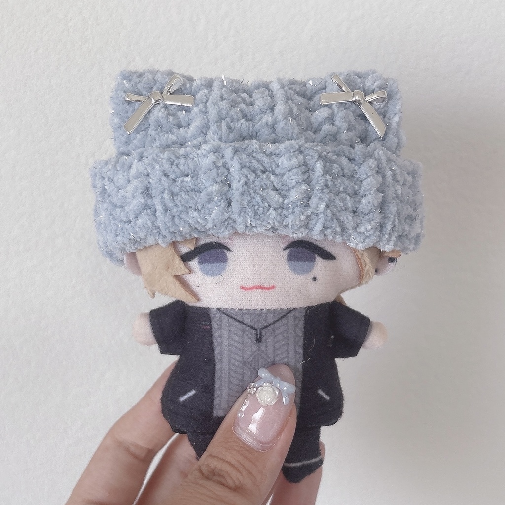 【12種類から選べます】キラモコ毛糸 猫耳ニット帽 にじぱぺっと ぬい服 ぬい帽子 ニット帽 10cm