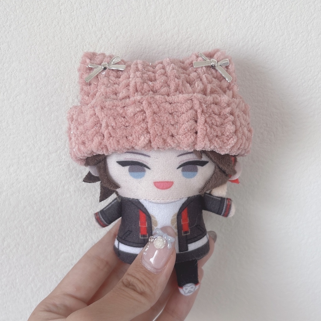 【12種類から選べます】キラモコ毛糸 猫耳ニット帽 にじぱぺっと ぬい服 ぬい帽子 ニット帽 10cm