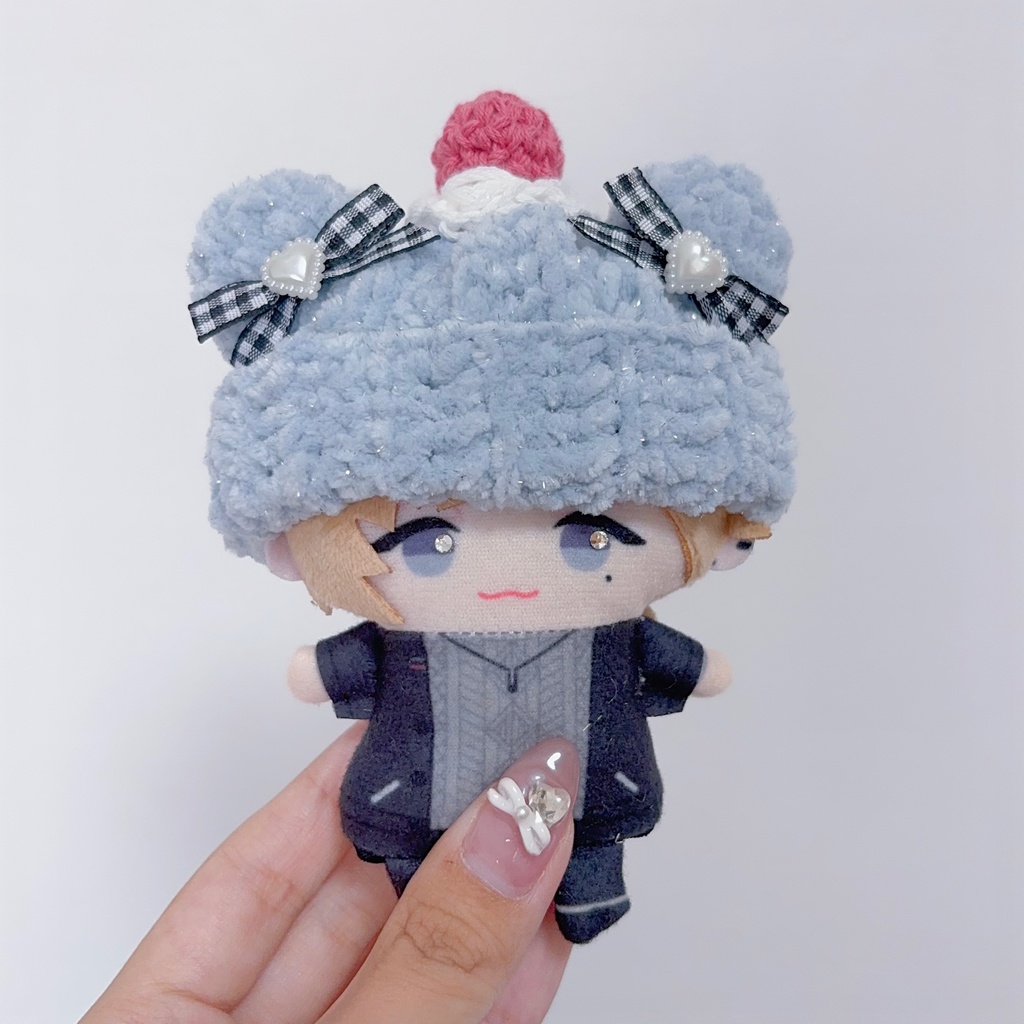 【くまさん帽子】【⑫種類から選べます】にじぱぺっと ぬい帽子 ぬい服 くま耳 ニット帽 10cmぬい