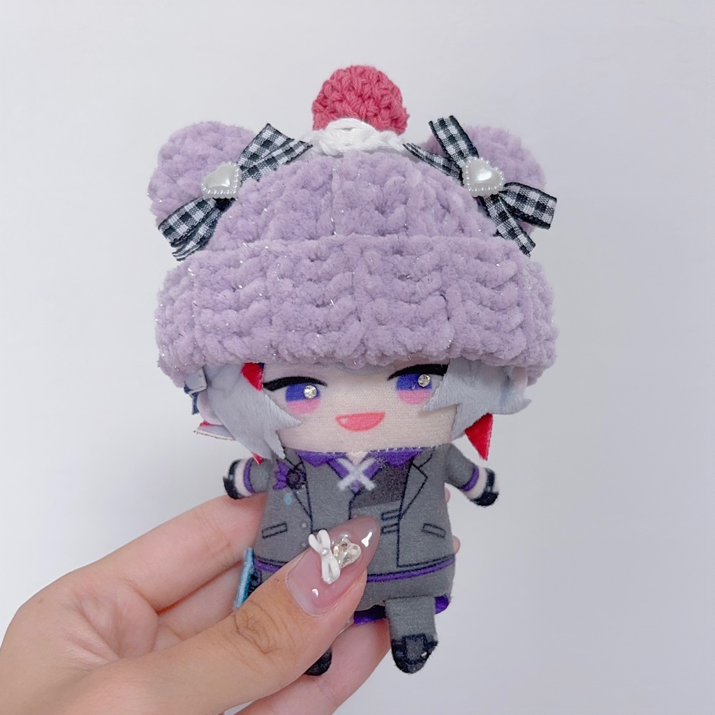 【くまさん帽子】【⑫種類から選べます】にじぱぺっと ぬい帽子 ぬい服 くま耳 ニット帽 10cmぬい