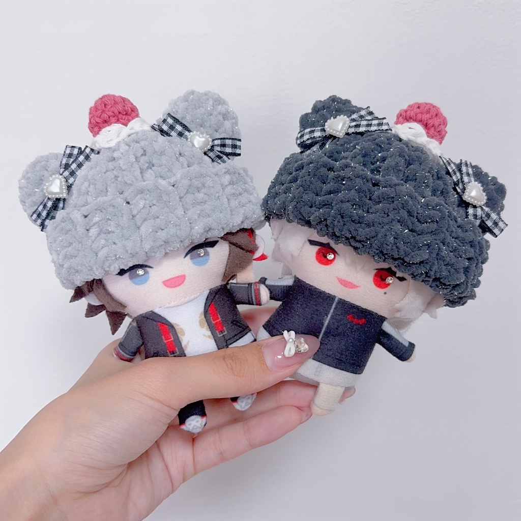 【くまさん帽子】【⑫種類から選べます】にじぱぺっと ぬい帽子 ぬい服 くま耳 ニット帽 10cmぬい